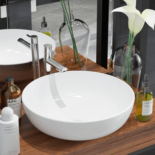 Basin Round Ceramic White 41.5x13.5 cm - Giant Lobelia