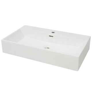 Basin with Faucet Hole Ceramic White 76x42.5x14.5 cm - Giant Lobelia