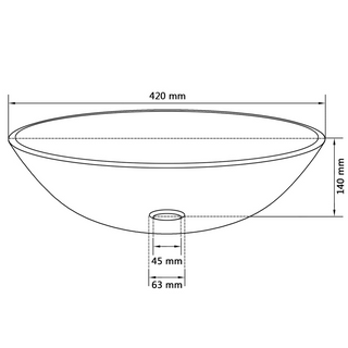 Basin Tempered Glass 42 cm Transparent - Giant Lobelia