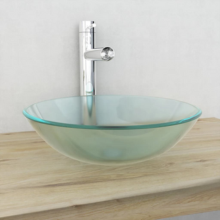 Basin Tempered Glass 42 cm Frosted - Giant Lobelia