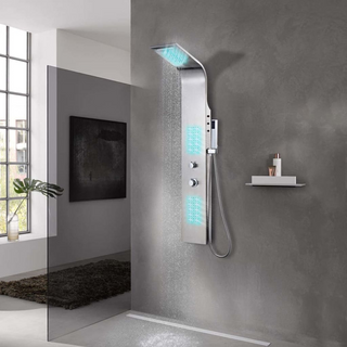 Shower Panel System Stainless Steel Curved - Giant Lobelia