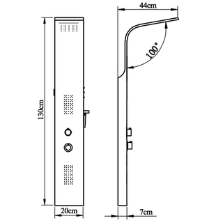 Shower Panel System Stainless Steel Curved - Giant Lobelia