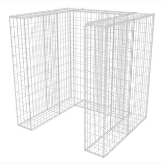 Gabion Single Wheelie Bin Surround Steel 110x100x120 cm - Giant Lobelia