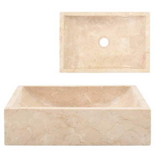 vidaXL Sink 45x30x12 cm Marble High Gloss Cream - Giant Lobelia