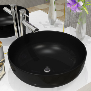 Basin Ceramic Round Black 41.5x13.5 cm - Giant Lobelia