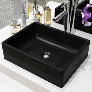 Basin Ceramic Rectangular Black 41x30x12 cm - Giant Lobelia