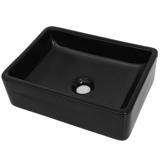 Basin Ceramic Rectangular Black 41x30x12 cm - Giant Lobelia