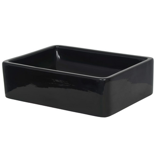 Basin Ceramic Rectangular Black 41x30x12 cm - Giant Lobelia