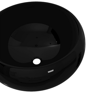 Basin Ceramic Round Black 40x15 cm - Giant Lobelia