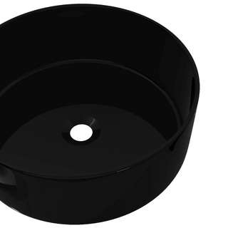 Basin Ceramic Round Black 40x15 cm - Giant Lobelia