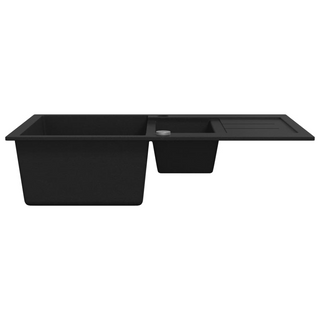 vidaXL Granite Kitchen Sink Double Basin Black - Giant Lobelia