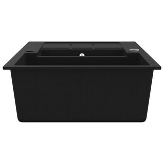 vidaXL Granite Kitchen Sink Double Basin Black - Giant Lobelia