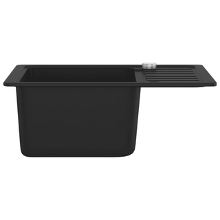 vidaXL Granite Kitchen Sink Single Basin Black - Giant Lobelia