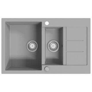 vidaXL Granite Kitchen Sink Double Basin Grey - Giant Lobelia