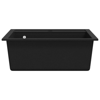 vidaXL Granite Kitchen Sink Single Basin Black - Giant Lobelia