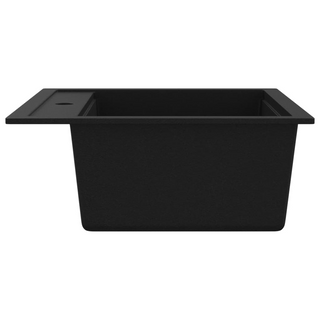 vidaXL Granite Kitchen Sink Single Basin Black - Giant Lobelia