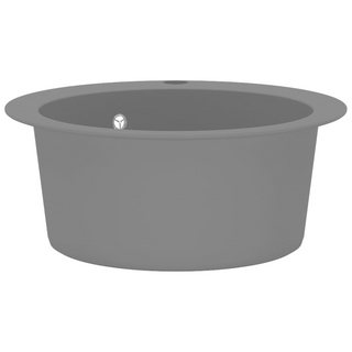 vidaXL Granite Kitchen Sink Single Basin Round Grey - Giant Lobelia