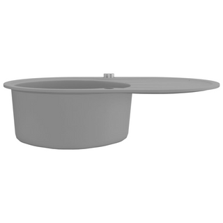 vidaXL Granite Kitchen Sink Single Basin Oval Grey - Giant Lobelia