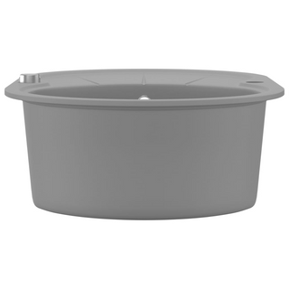 vidaXL Granite Kitchen Sink Single Basin Oval Grey - Giant Lobelia