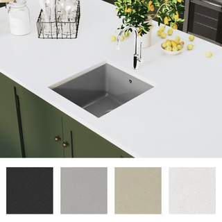 vidaXL Granite Kitchen Sink Single Basin Grey - Giant Lobelia