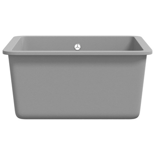 vidaXL Granite Kitchen Sink Single Basin Grey - Giant Lobelia