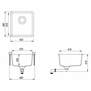 vidaXL Granite Kitchen Sink Single Basin Grey - Giant Lobelia