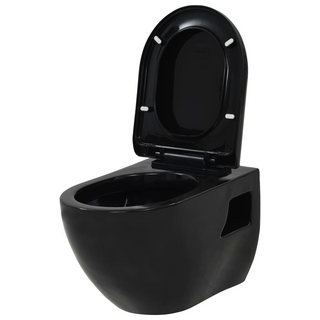 vidaXL Wall-Hung Toilet Ceramic Black - Giant Lobelia