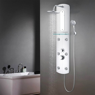 Shower Panel Unit 25x43x120 cm Silver - Giant Lobelia