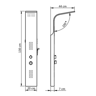 Shower Panel Unit Aluminium 20x44x130 cm White - Giant Lobelia