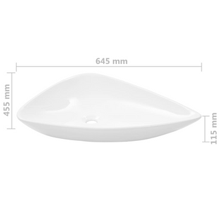 Basin Ceramic White Triangle 645x455x115 mm - Giant Lobelia