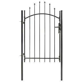 vidaXL Garden Gate Steel 1x2 m Black - Giant Lobelia