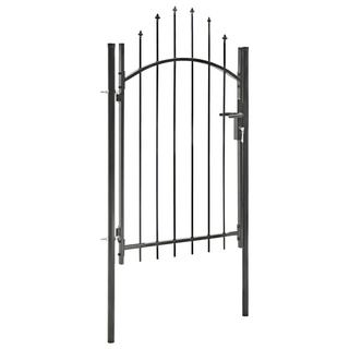 vidaXL Garden Gate Steel 1x2 m Black - Giant Lobelia