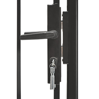 vidaXL Garden Gate Steel 1x2 m Black - Giant Lobelia