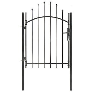 vidaXL Garden Gate Steel 1x1.75 m Black - Giant Lobelia