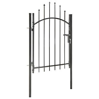 vidaXL Garden Gate Steel 1x1.75 m Black - Giant Lobelia