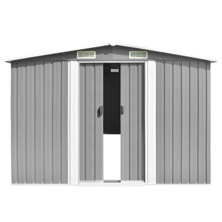 Garden Shed 257x298x178 cm Metal Grey - Giant Lobelia