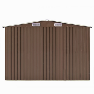 Garden Shed 257x392x181 cm Metal Brown - Giant Lobelia