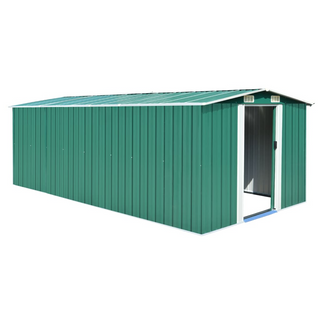 Garden Shed 257x489x181 cm Metal Green - Giant Lobelia