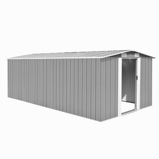 Garden Shed 257x489x181 cm Metal Grey - Giant Lobelia