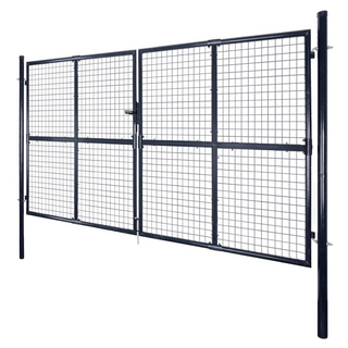 vidaXL Mesh Garden Gate Galvanised Steel 289x175 cm Grey - Giant Lobelia