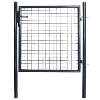 vidaXL Mesh Garden Gate Galvanised Steel 85.5x100 cm Grey - Giant Lobelia