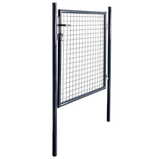 vidaXL Mesh Garden Gate Galvanised Steel 85.5x100 cm Grey - Giant Lobelia