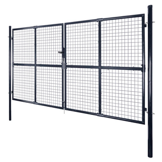 vidaXL Mesh Garden Gate Galvanised Steel 289x200 cm Grey - Giant Lobelia