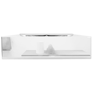 Wash Basin with Overflow 60x46x16 cm Ceramic Silver - Giant Lobelia