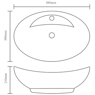 Wash Basin with Overflow 58.5x39x21 cm Ceramic Gold - Giant Lobelia