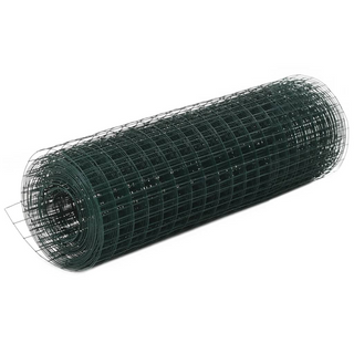 vidaXL Chicken Wire Fence Steel with PVC Coating 25x0.5 m Green - Giant Lobelia