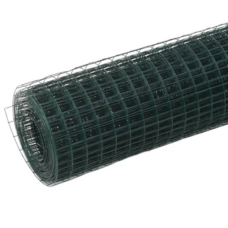 vidaXL Chicken Wire Fence Steel with PVC Coating 25x0.5 m Green - Giant Lobelia