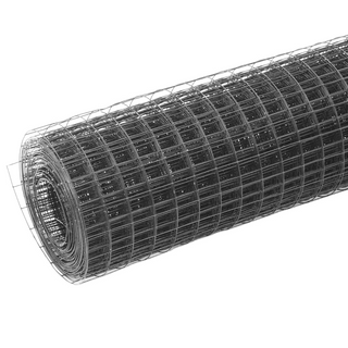 Chicken Wire Fence Steel with PVC Coating 10x1 m Grey - Giant Lobelia