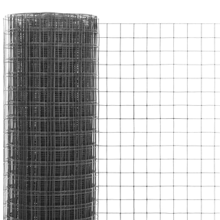 Chicken Wire Fence Steel with PVC Coating 10x1 m Grey - Giant Lobelia