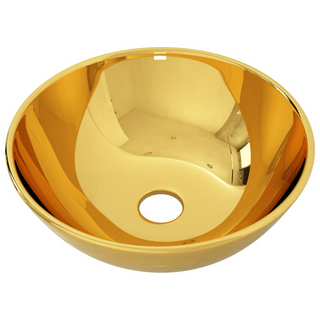 vidaXL Wash Basin 28x10 cm Ceramic Gold - Giant Lobelia